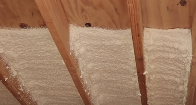 spray foam insulation on ceiling of house